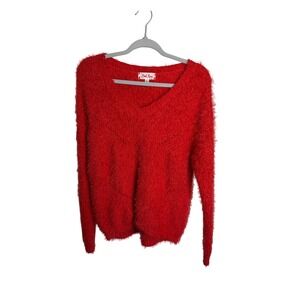 Pink Rose Red V-Neck Sweater